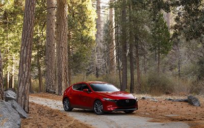 Mazda 3, 2020, exterior, vermelho hatchback, vermelho novo Mazda 3, carros japoneses, Skyactiv-G, Mazda