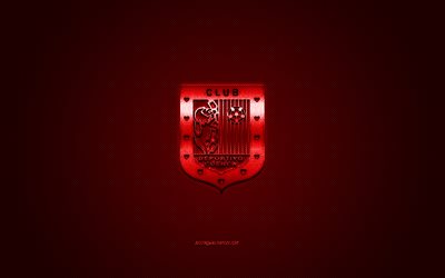 Club Deportivo Cuenca Ecuatoriano club de f&#250;tbol Ecuatoriano de la Serie a, logotipo rojo, rojo de fibra de carbono de fondo, f&#250;tbol, Cuenca, Ecuador, CD Cuenca logotipo