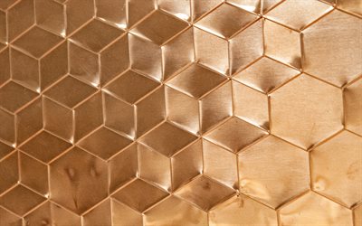 ouro textura do metal, fundo dourado, texturas de metal, ouro geom&#233;trica de fundo, ouro textura