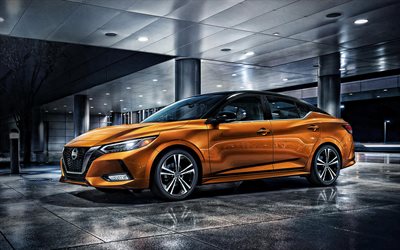 2020, Nissan Sentra, front view, exterior, new golden Sentra, japanese cars, Nissan