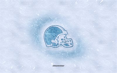 Cleveland Browns logo, American football club, winter concepts, NFL, Cleveland Browns ice logo, snow texture, Cleveland, Ohio, USA, snow background, Cleveland Browns, American football