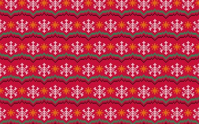 red winter texture, Christmas retro texture, retro texture with snowflakes, winter texture