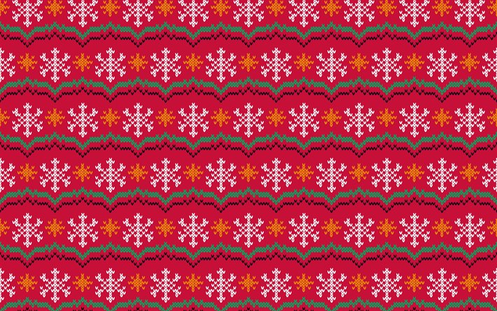 red winter texture, Christmas retro texture, retro texture with snowflakes, winter texture