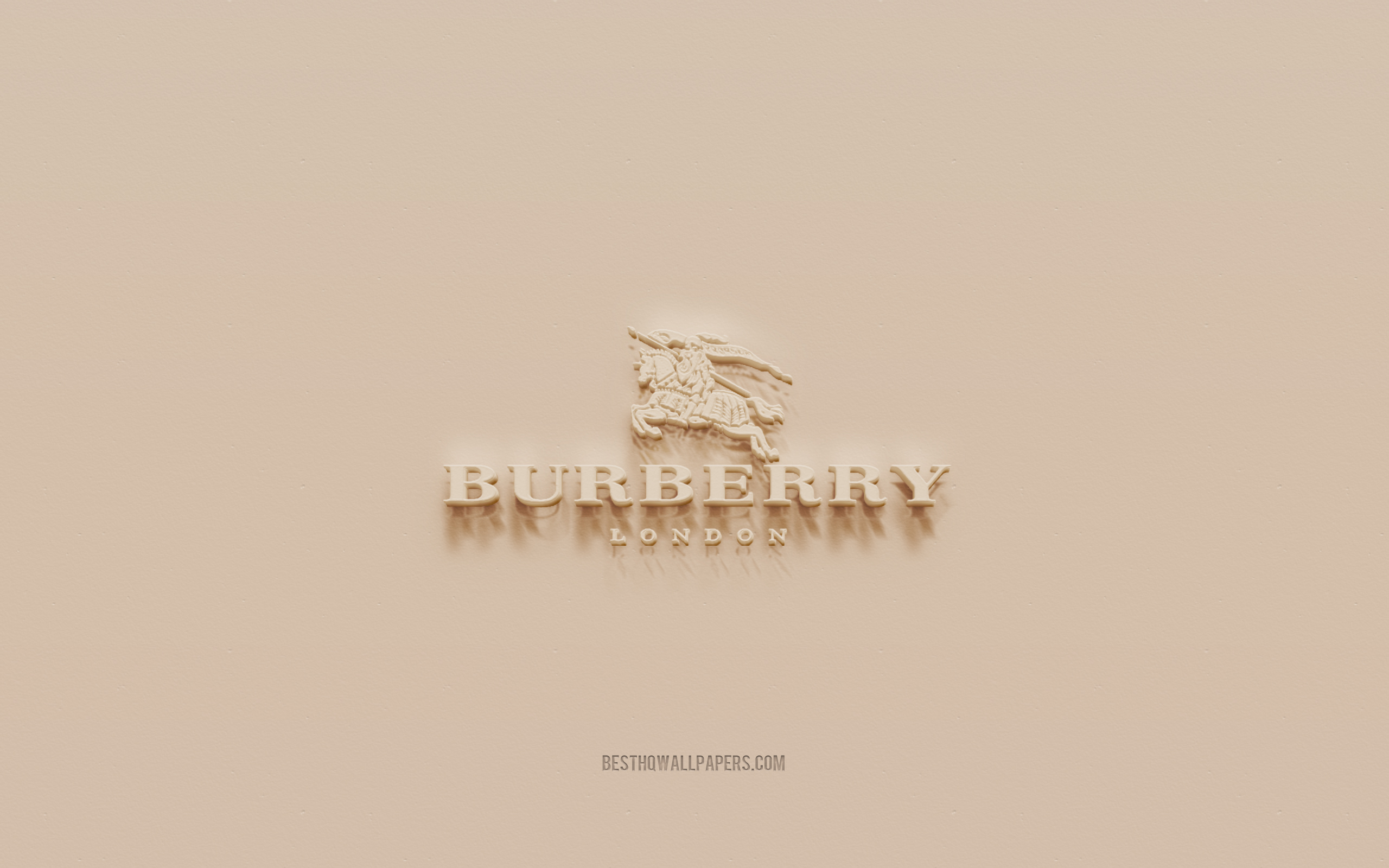 Download wallpapers Burberry logo, brown plaster background, Burberry