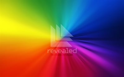 Revealed Recordings logo, 4k, vortex, rainbow backgrounds, creative, artwork, brands, Revealed Recordings