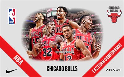 Chicago Bulls, American Basketball Club, NBA, USA, basketball, United Center Garden, Chicago Bulls logo, Zach LaVine, Patrick Williams, Coby White, Daniel Gafford