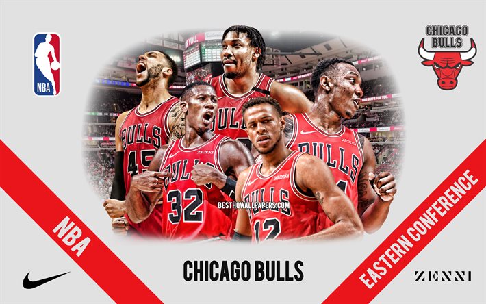 Chicago Bulls, American Basketball Club, NBA, &#201;tats-Unis, basket-ball, United Center Garden, logo des Chicago Bulls, Zach LaVine, Patrick Williams, Coby White, Daniel Gafford