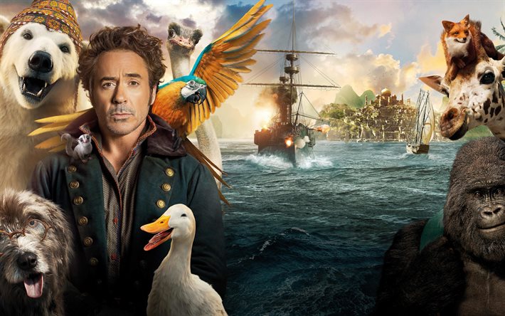 Dolittle, 2020, The Voyage of Doctor Dolittle, poster, promo materials, main character, Robert John Downey Jr