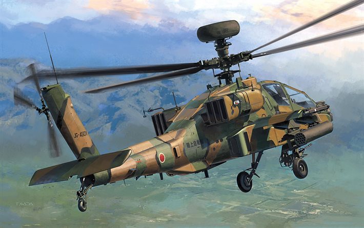 McDonnell Douglas AH-64 Apache, JGSDF, AH-64D Apache, Hy&#246;kk&#228;ys Helikopteri, Japani Ground Self-Defense Force, japanilainen torjumiseksi helikopteri