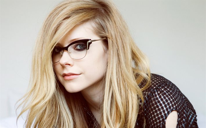 Avril Lavigne, portrait, chanteur, photographie, robe noire, chanteurs populaires
