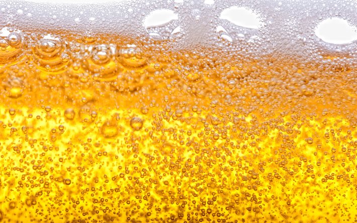 la cerveza textura, 4k, macro, l&#237;quido texturas, espuma de cerveza, la cerveza con burbujas, bebidas de textura, la cerveza de fondo, cerveza, cerveza con espuma de textura