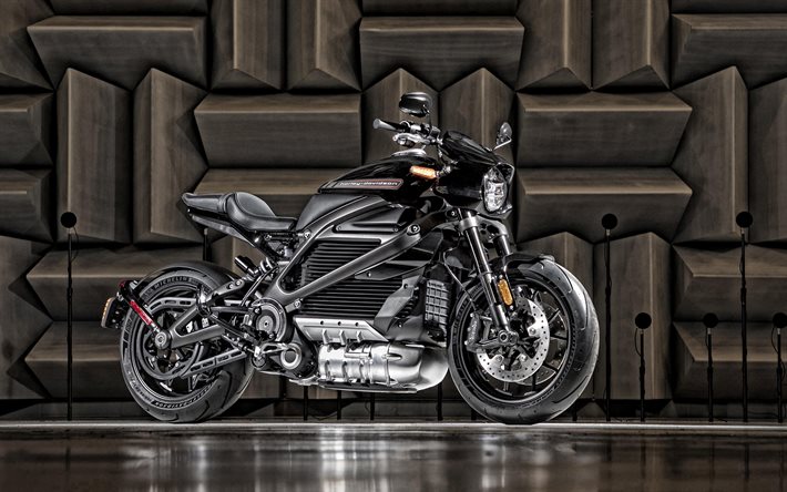 Harley-Davidson Livewire, 2020, vista lateral, moto negra, negro nuevo Desaf&#237;o 2020, estadounidense de motocicletas Harley-Davidson