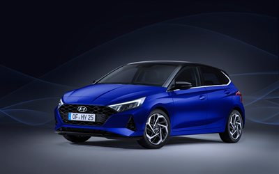 Hyundai i20, 4k, studio, 2020 le auto, i20 BC3, coreano auto, 2020 Hyundai i20, blu i20, Hyundai