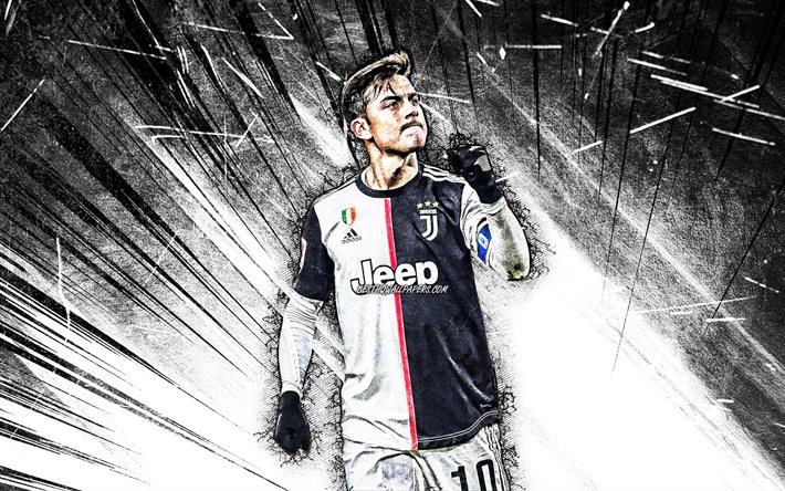 Download wallpapers 4k, Paulo Dybala, grunge art, Juventus FC, football  stars, argentinian footballers, Bianconeri, Italy, Juve, Dybala, soccer,  black abstract rays, Serie A, Paulo Dybala 4K for desktop free. Pictures  for desktop