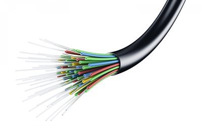Cable en 3d, la tecnolog&#237;a de la red, la transmisi&#243;n de datos conceptos, cables