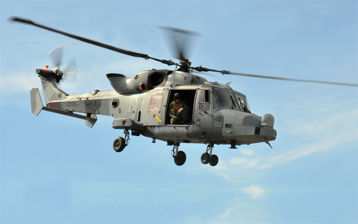 AgustaWestland AW159 Wildcat, 4k, attack helikopter, stridsflygplan, AW159 Wildcat, Italienska Flygvapnet, Med