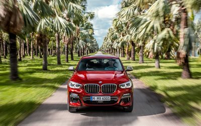 4k, BMW X4, vista frontale, 2018 auto, G02, motion blur, 2018 BMW X4, auto tedesche, nuova X4, BMW