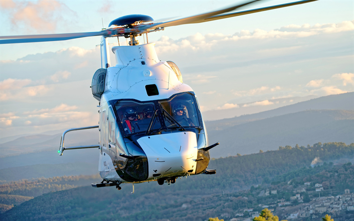 Airbus H160, 4k, l&#39;aviazione civile, passeggero elicotteri, H160, Airbus