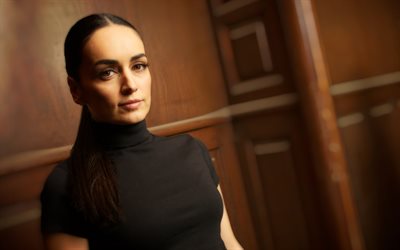Ana De La Reguera, 4k, actriz Mexicana, retrato, fotograf&#237;a, mujer bella, negro vestido