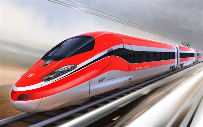 Frecciarossa 1000, 4k, trains, electric trains, passenger transport, ETR 1000, railway, Trenitalia