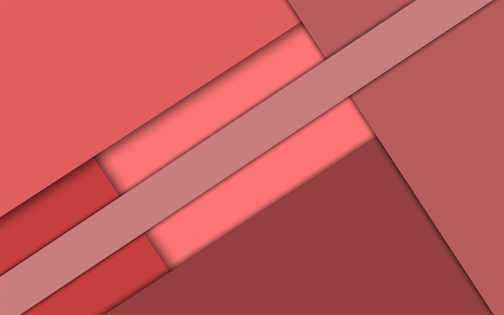 red abstraction, material design, rectangles, android, geometric background