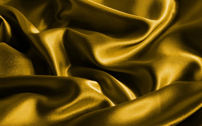 de raso amarillo de fondo, macro, amarillo de seda textura ondulada de tela de textura, de seda, de raso amarillo, texturas de la tela, raso, seda, las texturas, el color amarillo de la tela de textura, de color amarillo satinado textura, color amarillo d