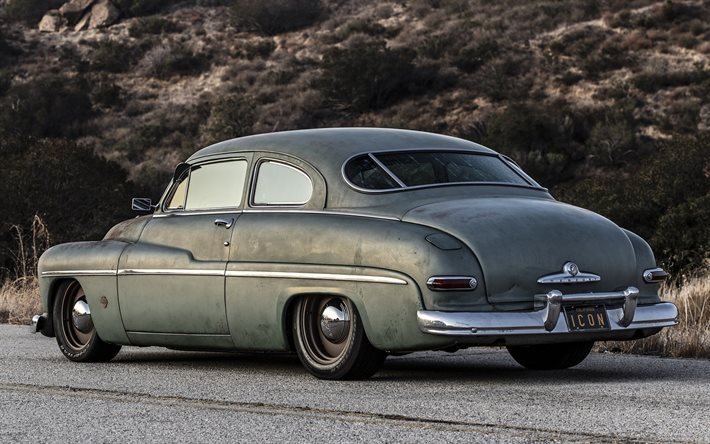 1949, Mercury Coupe EV, takaa katsottuna, ulkoa, retro coupe, retro autot, vintage autot, Elohopeaa