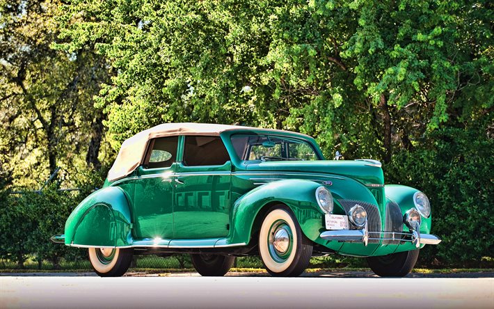 lincoln zephyr cabrio-limousine, retro-autos, 96h-74, 1939-autos, luxus-autos, 1939 lincoln zephyr, amerikanische autos, lincoln