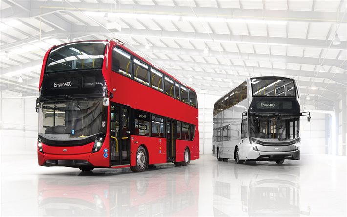 Enviro400, double decker bus, Alexander Dennis Enviro400, Volvo B9TL, des passagers des autobus, des Britanniques traditionnels, les bus, les bus rouges de Londres, Alexander Dennis