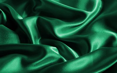 turquoise satin background, macro, turquoise silk texture, wavy fabric texture, silk, turquoise satin, fabric textures, satin, silk textures, turquoise fabric texture, turquoise satin texture
