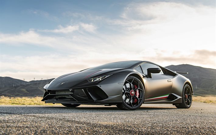 2020, Lamborghini Huracan Performante, VF Engineering, 830 horsepower, supercar, matte black, tuning Huracan, custom Huracan, supercars, Italian sports cars, Lamborghini