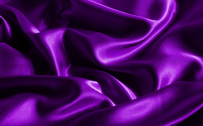 satin violet de fond, macro, la texture de la soie violette, ondul&#233; texture de tissu, la soie, le satin violet, de tissus, de textures, de satin, de soie, de violet texture de tissu, satin violet texture, violet tissu de fond