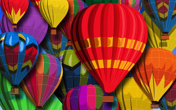 colorato aerostati, astratto, arte, palloncini, creativo, aerostato, colorate mongolfiere