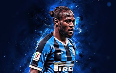 Victor Moses, 2020, Internazionale, Nigerian footballers, Italy, Serie A, Moses, neon lights, Inter Milan FC, soccer, football, Victor Moses Internazionale