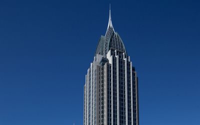 RSA Battle House Tower, Mobile, Alabama, skyscraper, modern buildings, blue sky, skyscrapers, USA