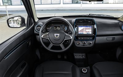 2022, Dacia Spring Electric, electric car, interior, inside view, Spring Electric dashboard, Romanian cars, Dacia