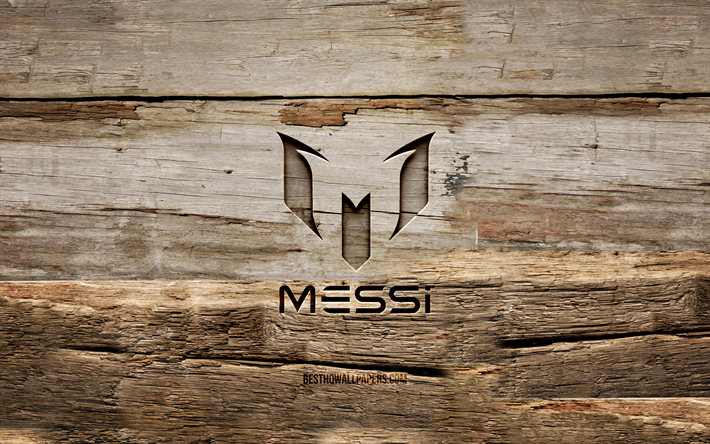 Download wallpapers Lionel Messi wooden logo, 4K, wooden backgrounds,  football stars, Lionel Messi logo, Leo Messi, creative, wood carving,  Lionel Messi for desktop free. Pictures for desktop free
