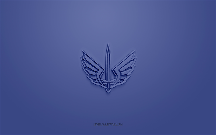 st louis battlehawks, yaratıcı 3d logo, mavi arka plan, xfl, 3d amblem, amerikan futbol kul&#252;b&#252;, abd, 3d sanat, amerikan futbolu, st louis battlehawks 3d logo