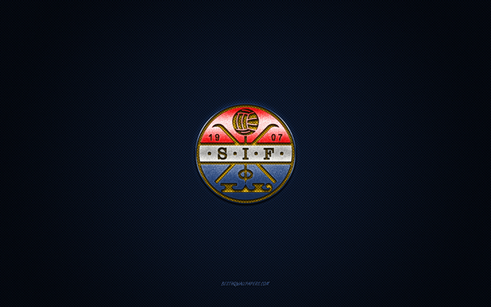 Stromsgodset Toppfotball, Norwegian football club, blue logo, blue carbon fiber background, Eliteserien, football, Gulskogen, Norway, Stromsgodset Toppfotball Fotball logo