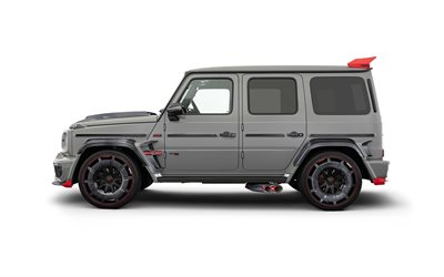 Mercedes-Benz, Brabus 900 Rocket Edition, side view, exterior, gray G63, G63 tuning, Mercedes-AMG G63, German cars