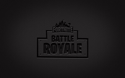 fortnite battle royale logotipo de carbono, 4k, grunge arte, fundo de carbono, criativo, fortnite battle royale logotipo preto, marcas de jogos, fortnite battle royale logotipo, fortnite battle royale