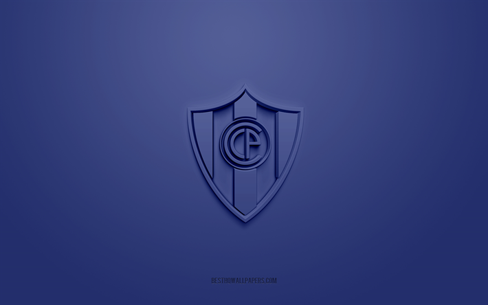 Cerro Porteno, creative 3D logo, blue background, Paraguayan football club, Paraguayan Primera Division, Paraguay, 3d art, football, Cerro Porteno 3d logo