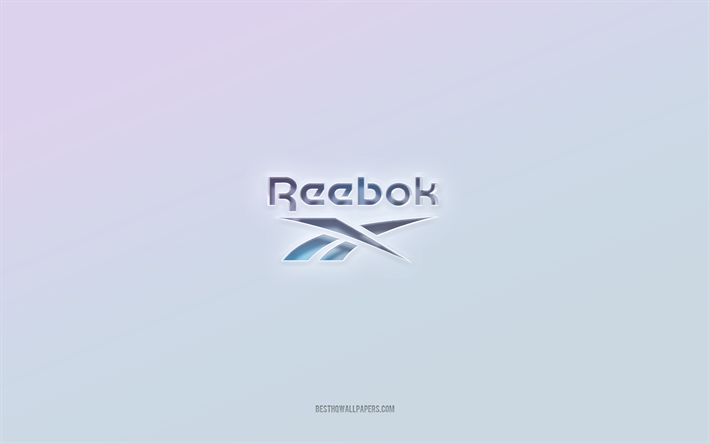 Reebok logo, cut out 3d text, white background, Reebok 3d logo, Reebok emblem, Reebok, embossed logo, Reebok 3d emblem