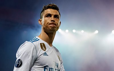 Cristiano Ronaldo, el retrato, el Real Madrid, la estrella del f&#250;tbol, futbolista portugu&#233;s, 4k