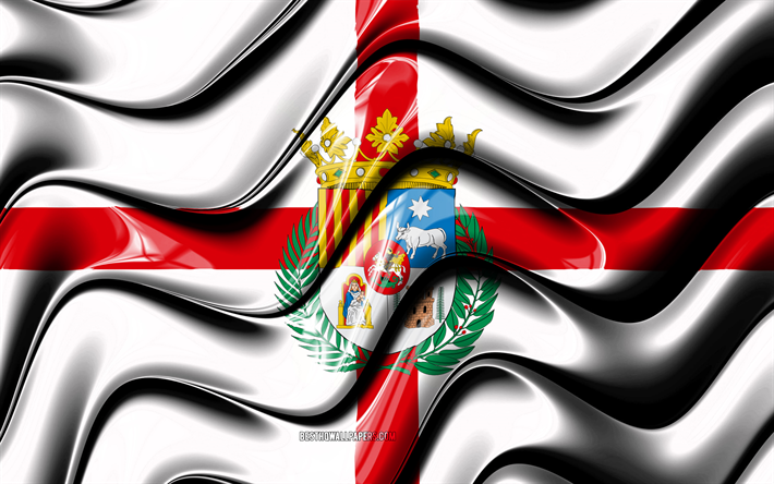 teruel flagge, 4k, provinzen von spanien, landkreise, flagge von teruel, 3d-kunst, teruel, spanische provinzen, teruel 3d-flag, spanien, europa
