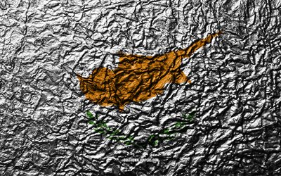 Kıbrıs bayrak, 4k, taş doku, doku bayrağı, Kıbrıs bayrağı, ulusal sembol, Kıbrıs, Avrupa, taş arka plan