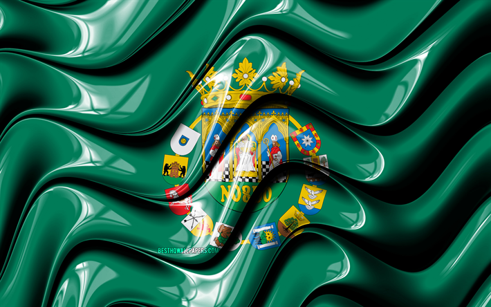 Sevilla flag, 4k, Provinces of Spain, administrative districts, Flag of Sevilla, 3D art, Sevilla, spanish provinces, Sevilla 3D flag, Spain, Europe