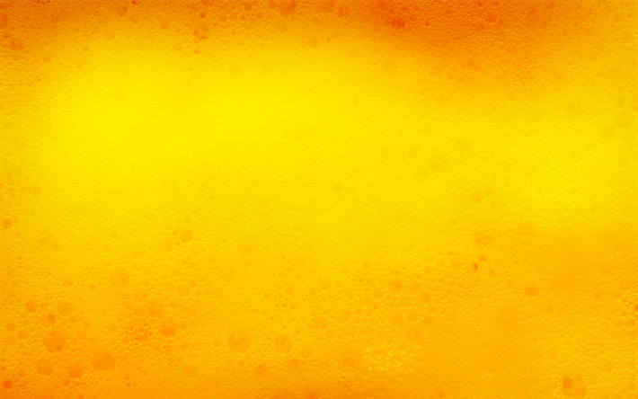 birra texture 4k, bevande texture, macro, sfondo giallo, birra, sfondi, birra chiara