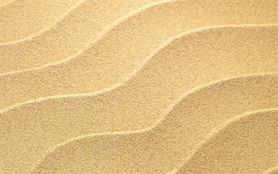 hiekka aallot rakenne, 4k, hiekkadyynit, makro, hiekka taustat, hiekka tetures, hiekka kuvio, hiekka