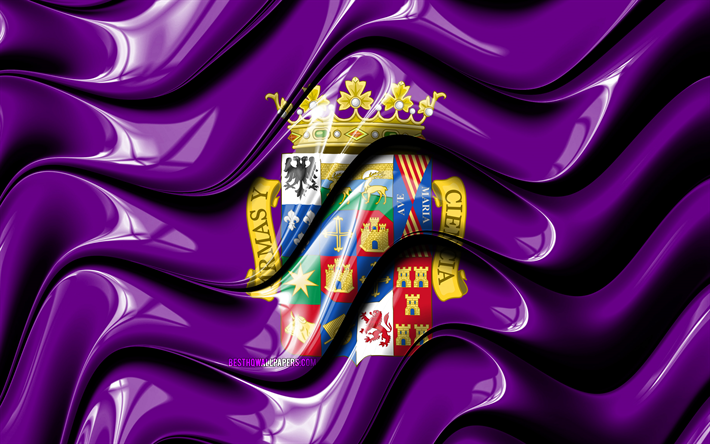 Palencia bandeira, 4k, Prov&#237;ncias da Espanha, distritos administrativos, Bandeira de Palencia, Arte 3D, Palencia, prov&#237;ncias espanholas, Palencia 3D bandeira, Espanha, Europa